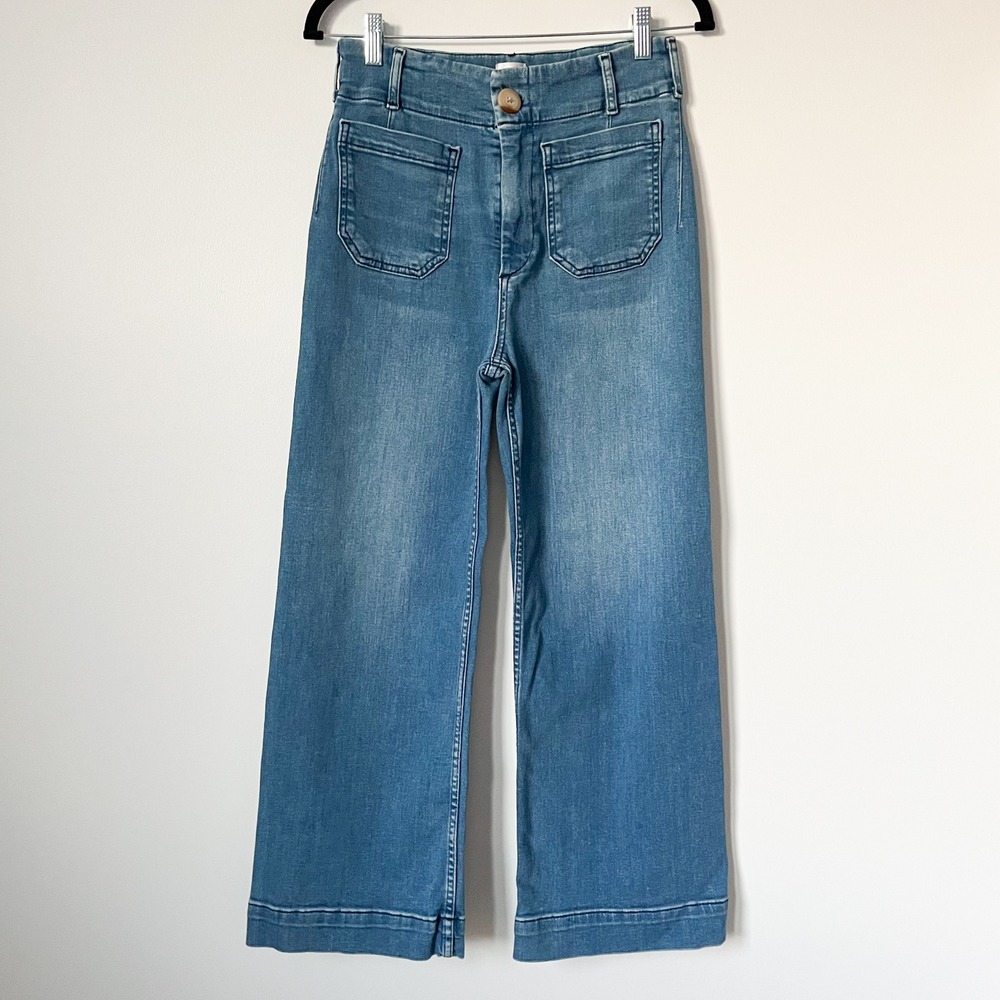 Anthropologie Maeve Denim Wide Leg Cropped Jeans Womens 26